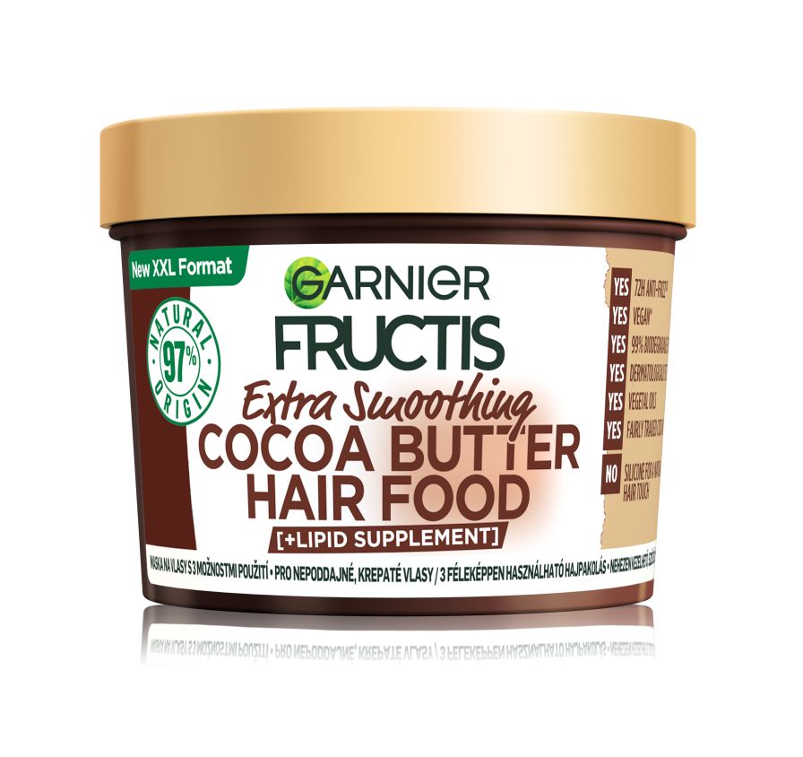 Garnier Fructis Hair Food Cocoa Butter uhlazující maska pro nepoddajné vlasy 400 ml Garnier