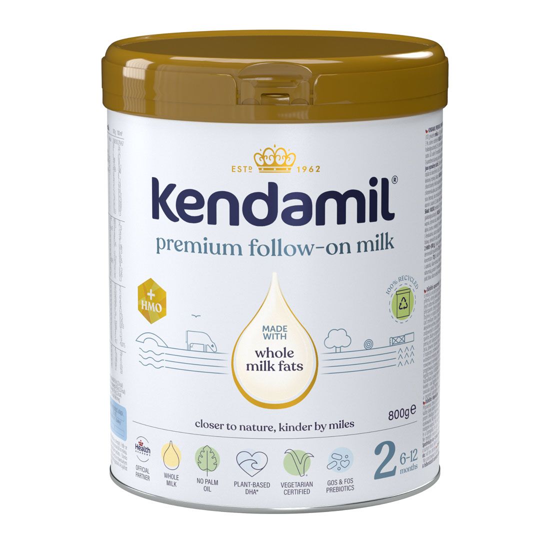 Kendamil 2 Premium Kojenecké pokračovací mléko HMO+ 800 g Kendamil