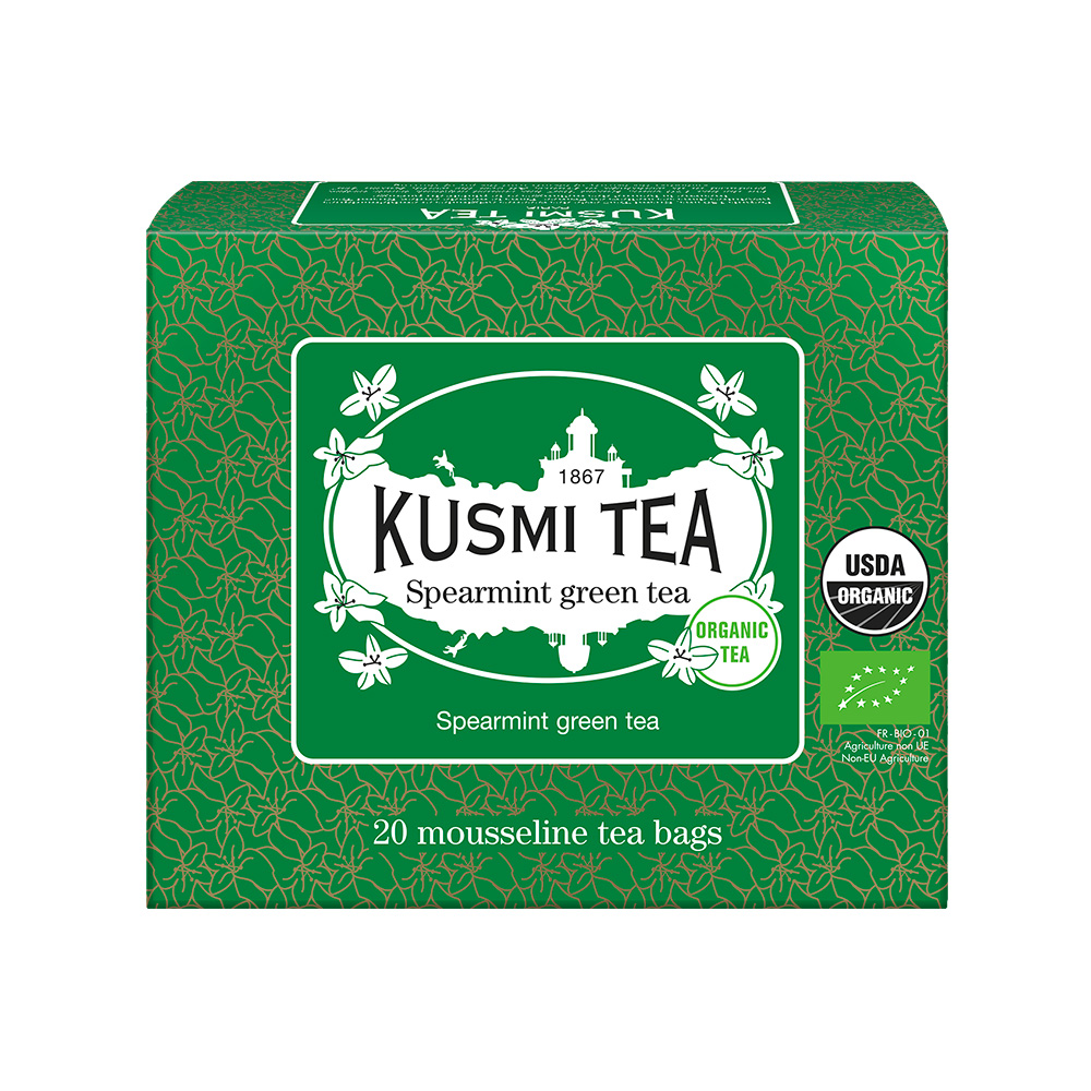 Kusmi Tea Organic Spearmint Green tea mušelínové sáčky 20x2 g Kusmi Tea