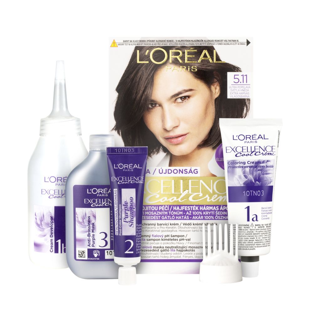 Loréal Paris Excellence Cool Creme odstín 5.11 ultra popelavá světlá hnědá barva na vlasy Loréal Paris