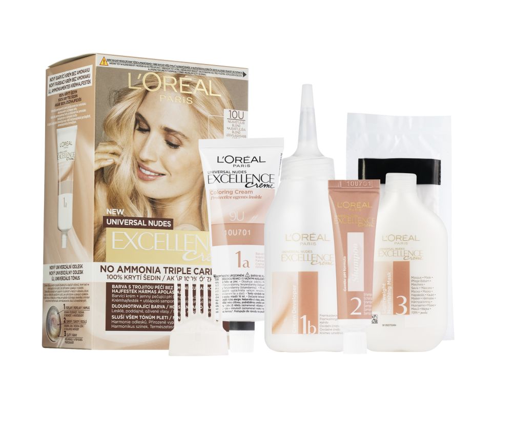 Loréal Paris Excellence Creme Universal Nudes odstín 10U nejsvětlejší blond barva na vlasy Loréal Paris