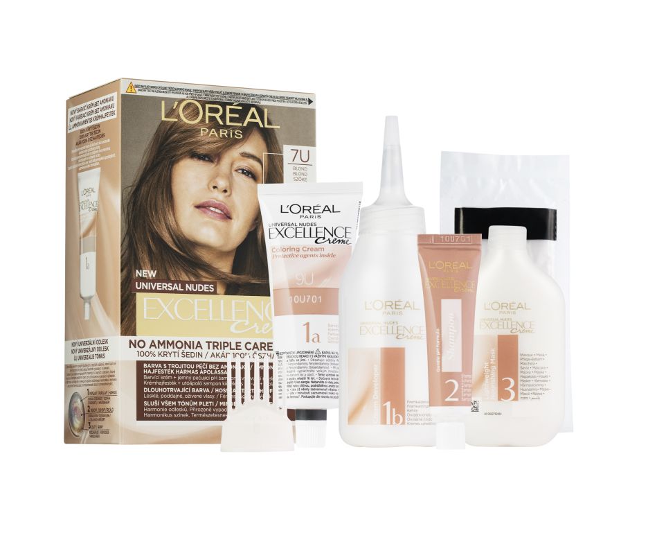 Loréal Paris Excellence Creme Universal Nudes odstín 7U blond barva na vlasy Loréal Paris