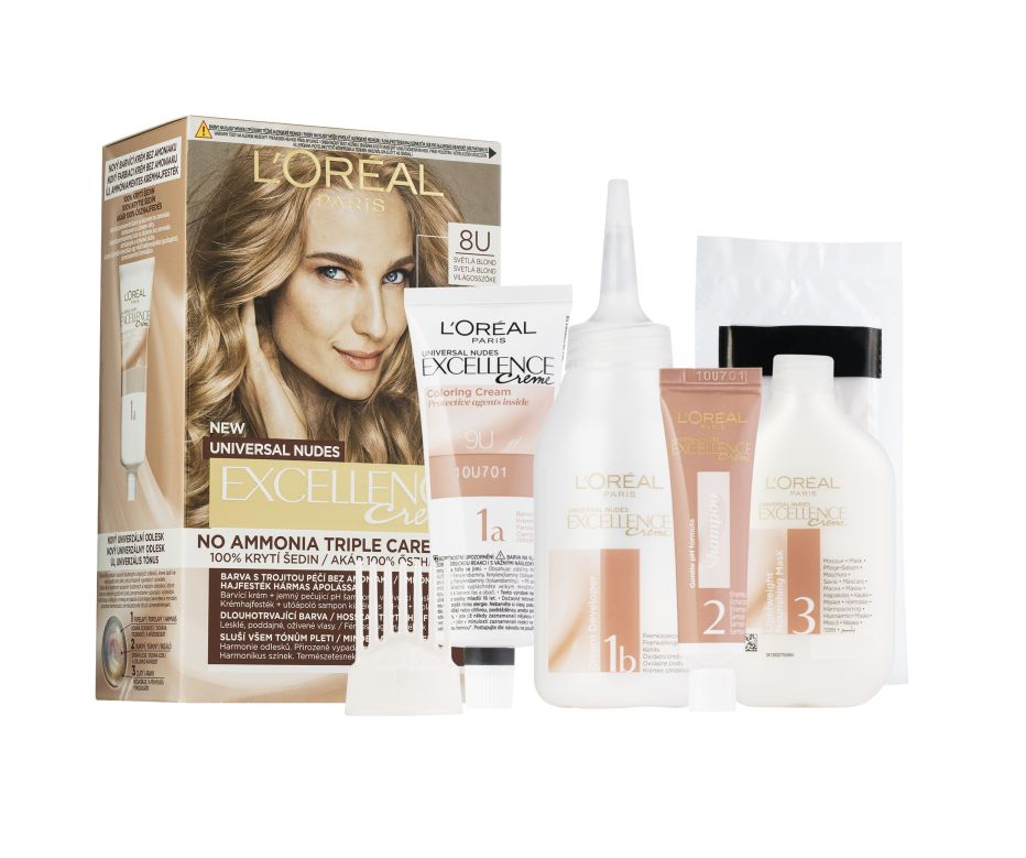 Loréal Paris Excellence Creme Universal Nudes odstín 8U světlá blond barva na vlasy Loréal Paris