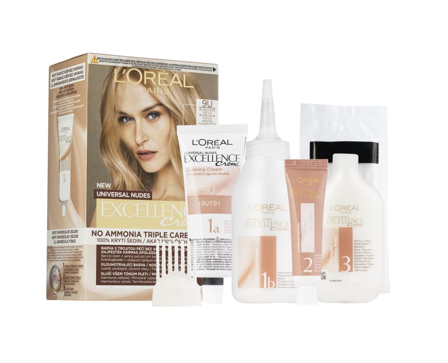 Loréal Paris Excellence Creme Universal Nudes odstín 9U blond velmi světlá barva na vlasy Loréal Paris