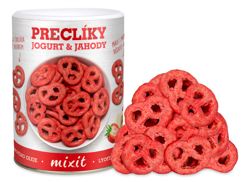 Mixit Preclíky Jogurtová čokoláda s jahodami 250 g Mixit