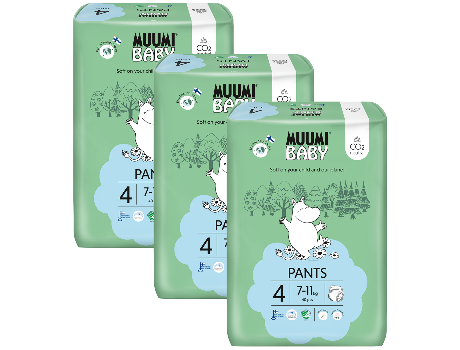 Muumi Baby Pants 4 Maxi 7–11 kg eko kalhotky 120 ks Muumi Baby