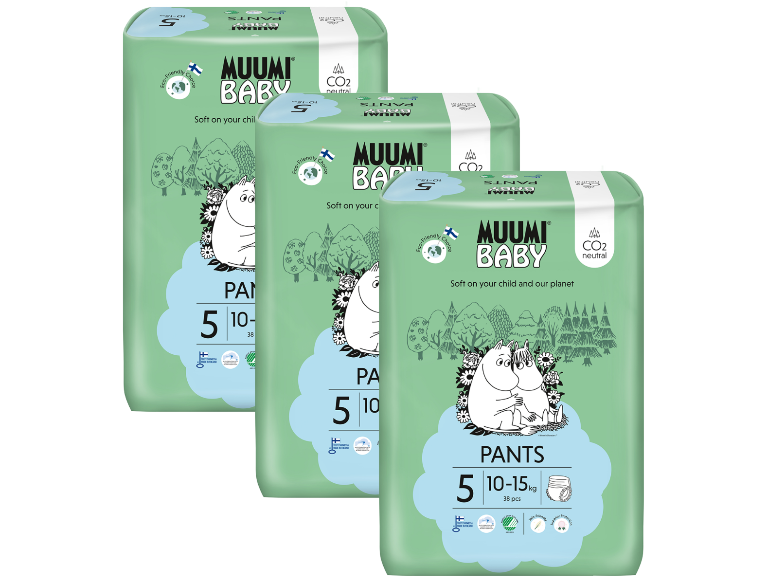 Muumi Baby Pants 5 10–15 kg eko kalhotky 114 ks Muumi Baby