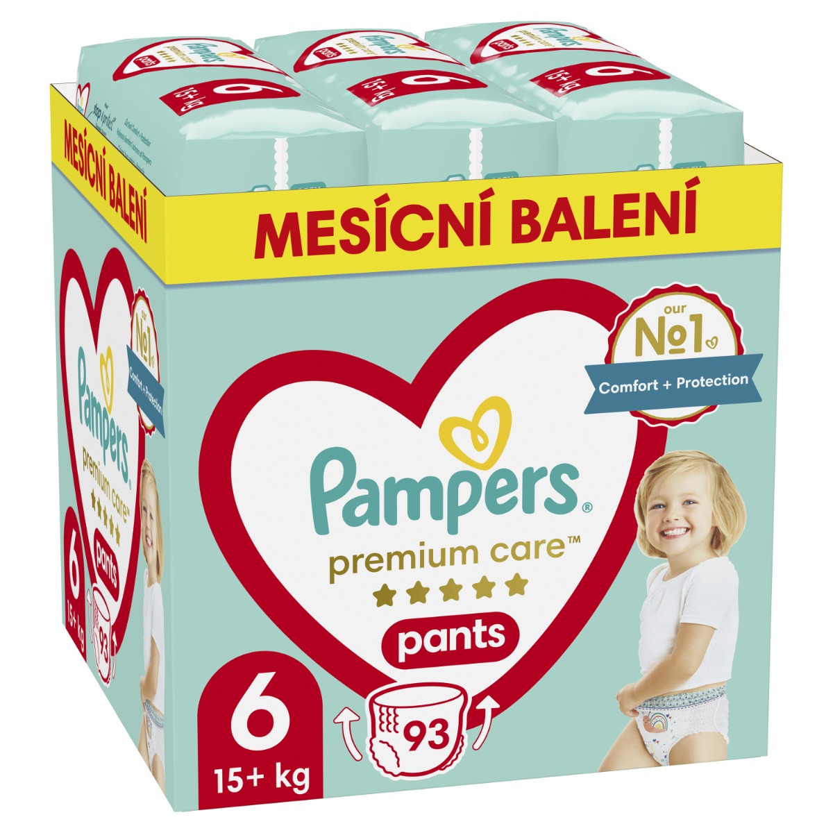 Pampers Premium Care Pants vel. 6 15+ kg plenkové kalhotky 93 ks Pampers
