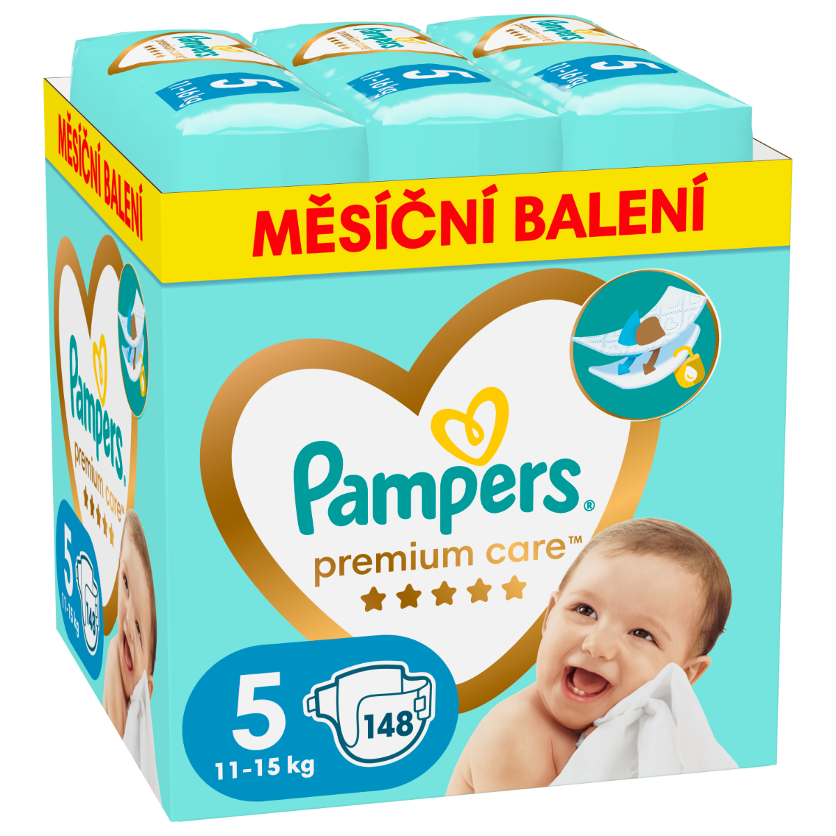 Pampers Premium Care vel. 5 11–16 kg dětské pleny 148 ks Pampers