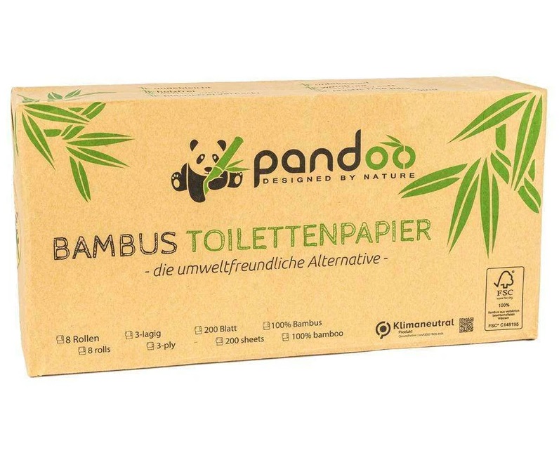 Pandoo Bambusový toaletní papír 3vrstvý 8 ks Pandoo