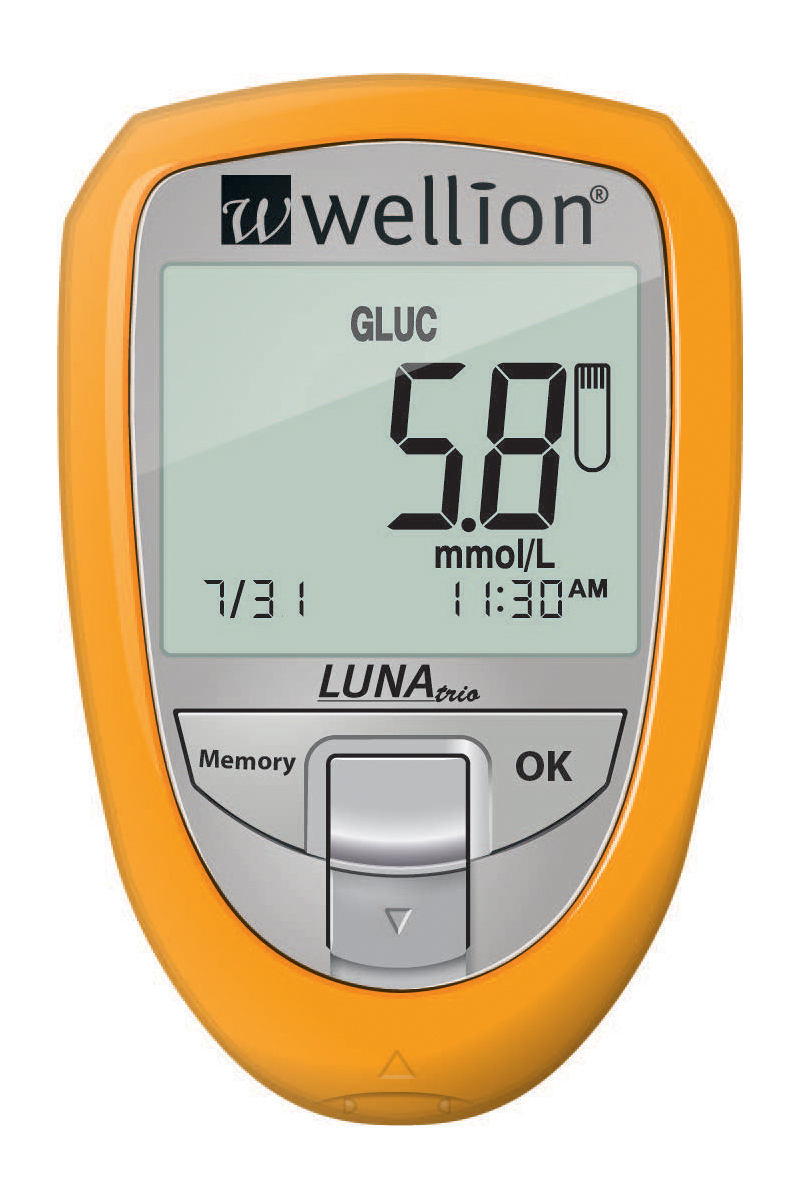 Wellion LUNA TRIO glukometr set žlutý Wellion