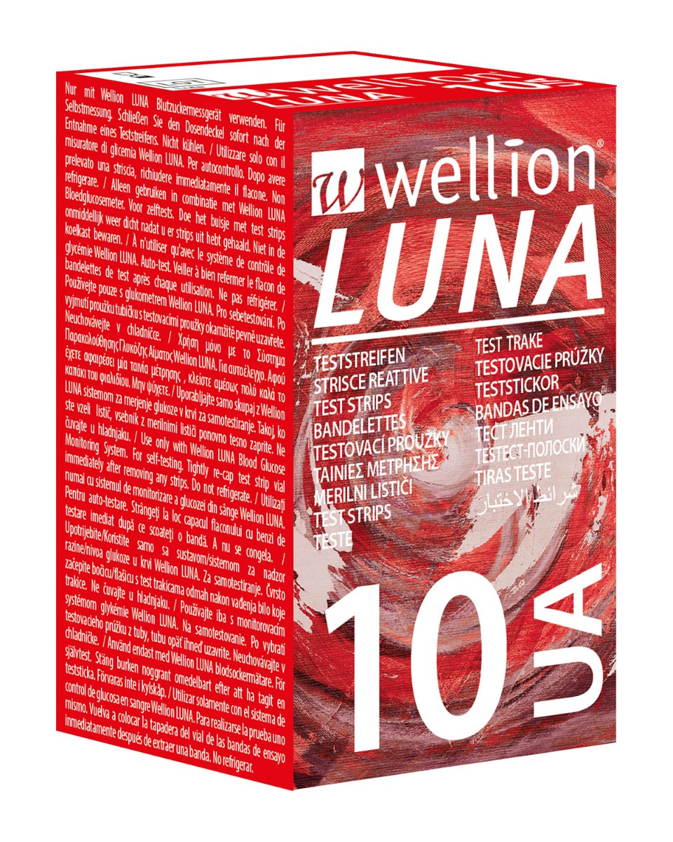 Wellion LUNA testovací proužky kyselina močová 10 ks Wellion