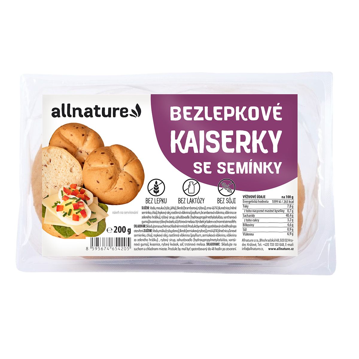 Allnature Bezlepkové kaiserky se semínky 200 g Allnature