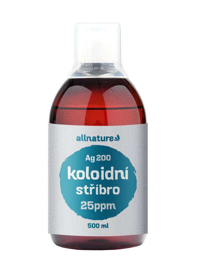 Allnature Koloidní stříbro Ag200 25ppm 500 ml Allnature