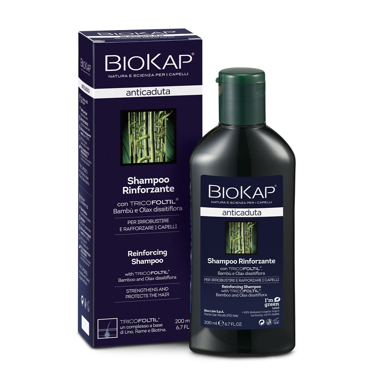 BIOKAP Anticaduta Šampon proti padání vlasů Forte 200 ml BIOKAP