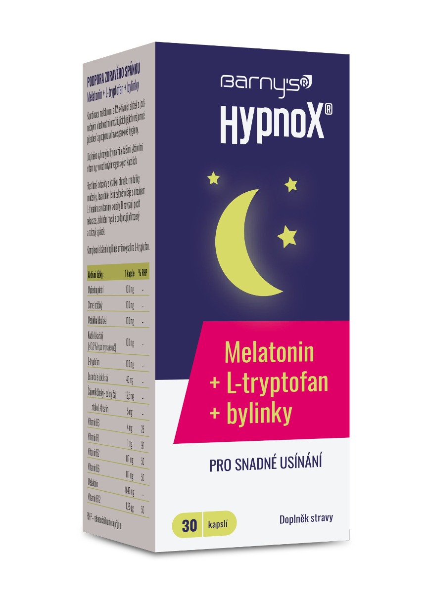Barny´s HypnoX Melatonin + L-tryptofan 30 kapslí Barny´s