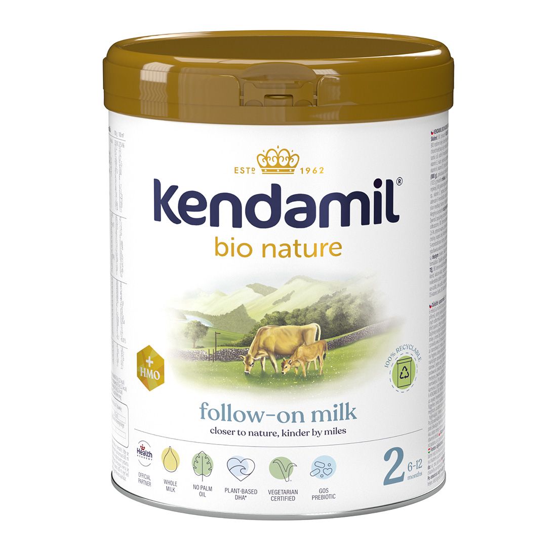 Kendamil 2 BIO Nature Kojenecké pokračovací mléko HMO+ 800 g Kendamil