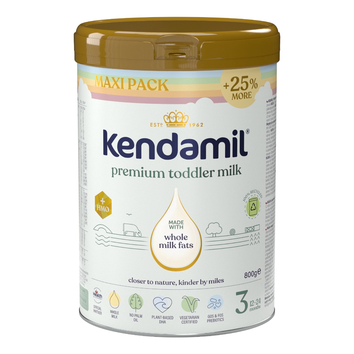 Kendamil 3 Premium Batolecí mléko HMO+ duhové XXL balení 1 kg Kendamil