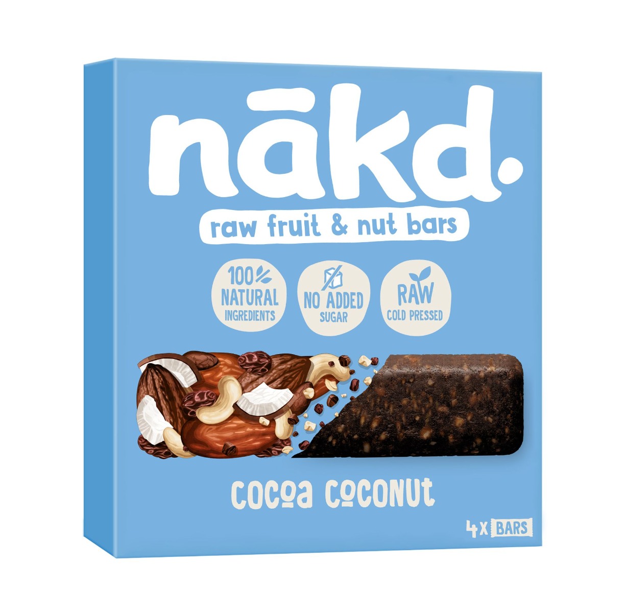 Nakd Cocoa Coconut RAW Tyčinka z ovoce a ořechů s kokosem 4x35 g Nakd