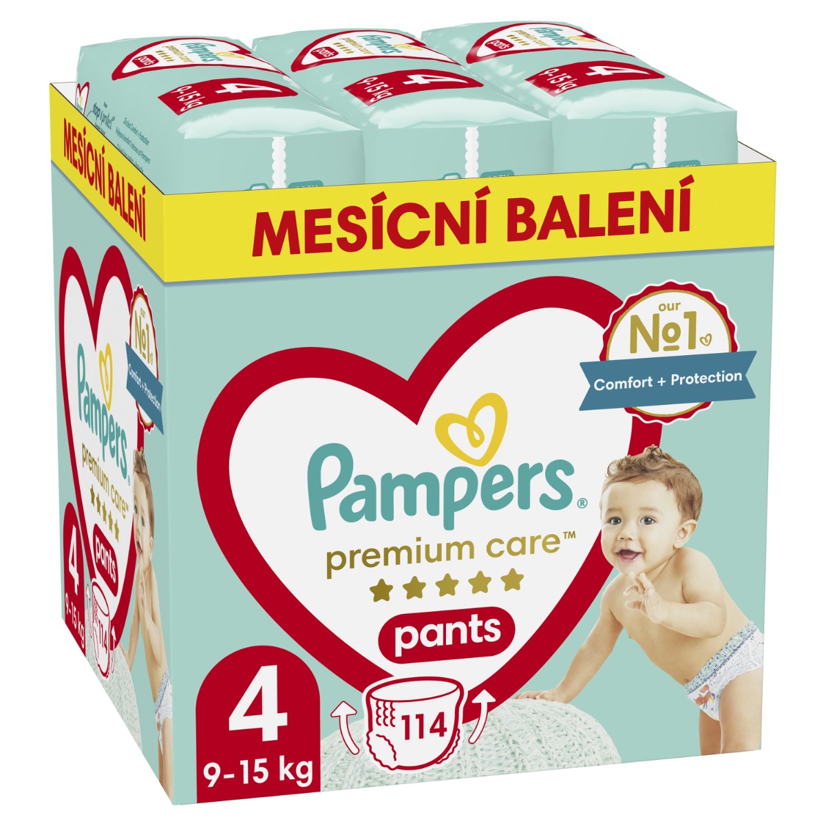 Pampers Premium Care Pants vel. 4 9–15 kg plenkové kalhotky 114 ks Pampers