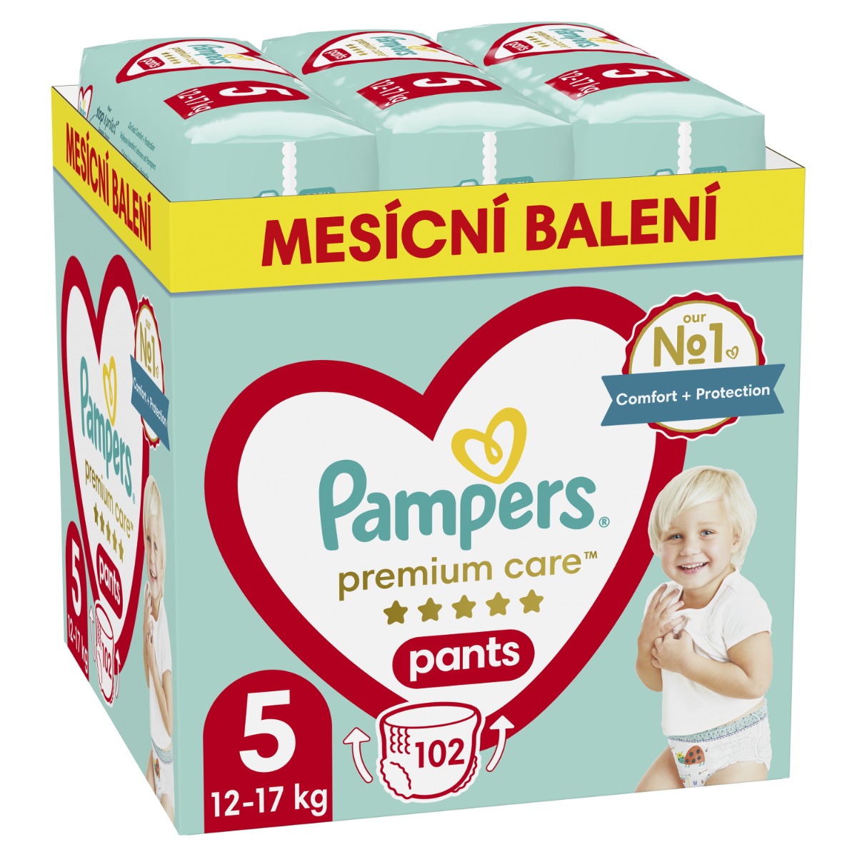 Pampers Premium Care Pants vel. 5 12–17 kg plenkové kalhotky 102 ks Pampers