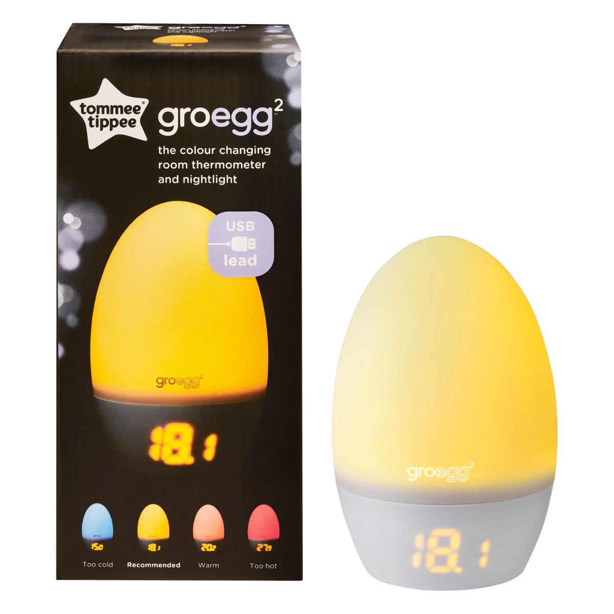 Tommee Tippee Gro Egg2 teploměr a noční světlo Tommee Tippee