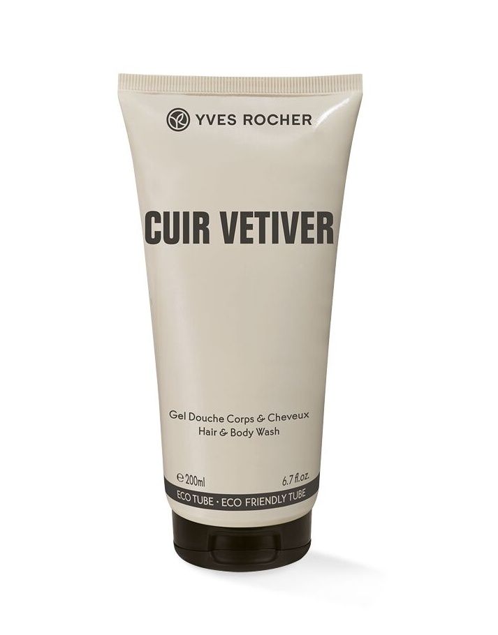 Yves Rocher Men Sprchový gel na tělo a vlasy Cuir Vétiver 200 ml Yves Rocher