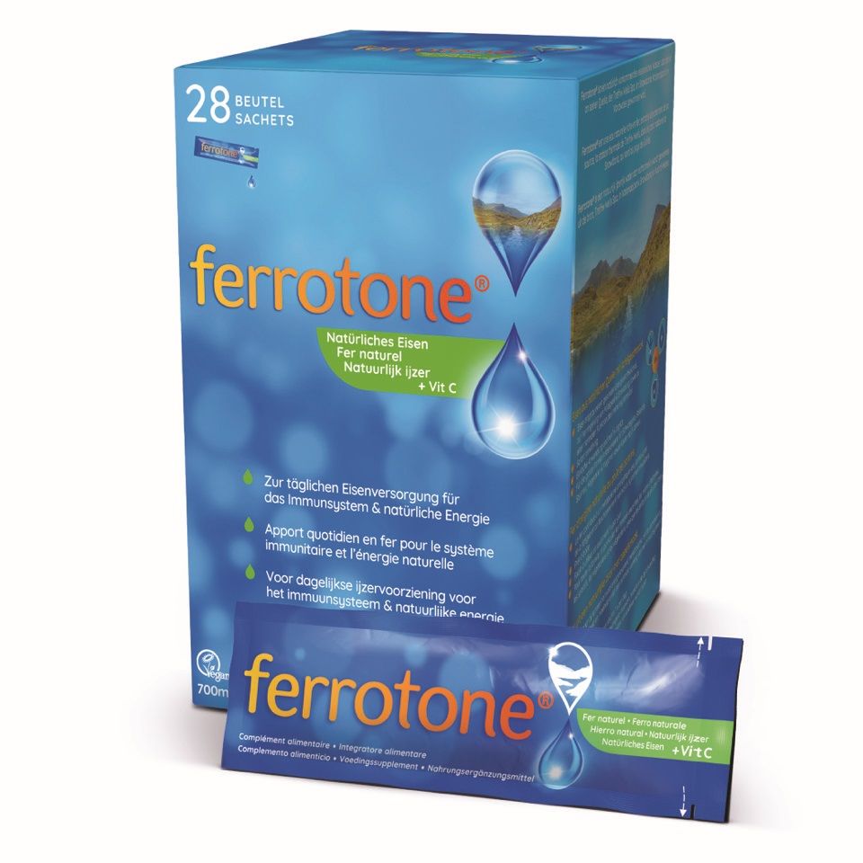 Ferrotone 100% přírodní zdroj železa s vitamínem C sáčky 28x25 ml Ferrotone