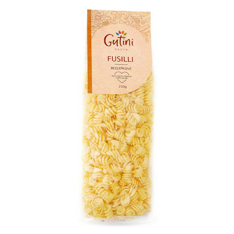 GUTINI Fusilli bez lepku a kukuřičné mouky 250 g GUTINI