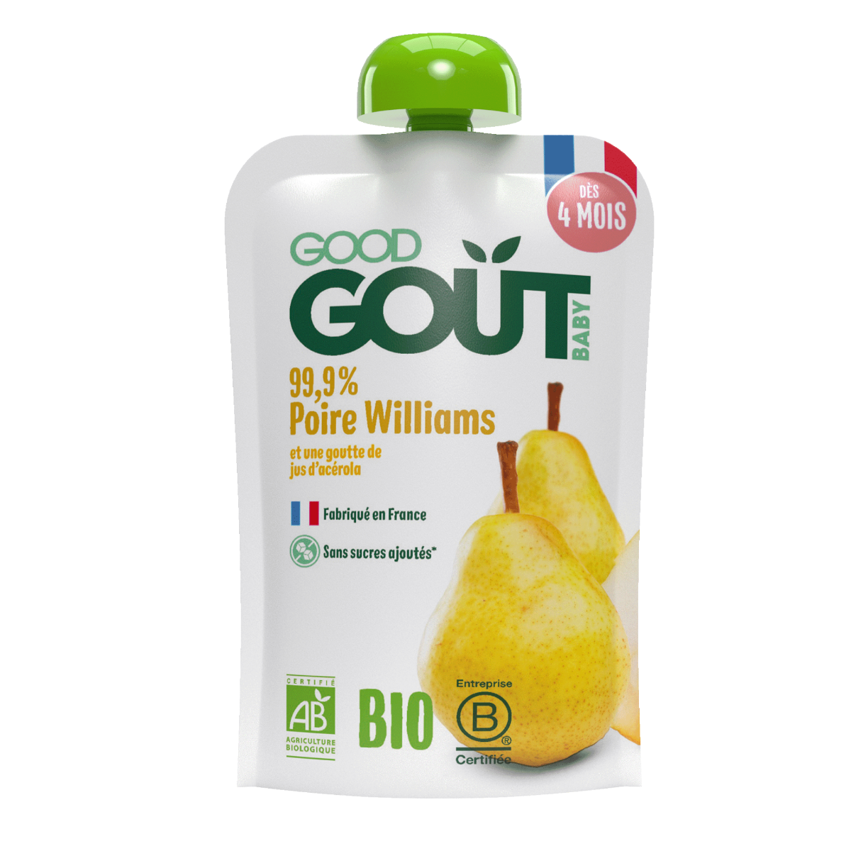 Good Gout BIO Hruška Williams 4m+ kapsička 120 g Good Gout