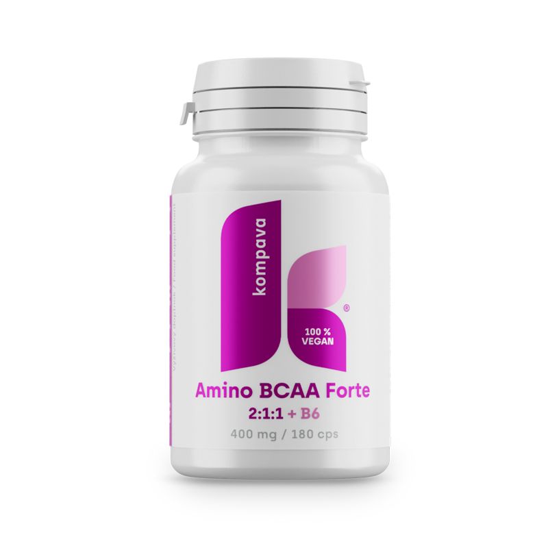 KOMPAVA Amino BCAA Forte 2:1:1 + B6 180 kapslí KOMPAVA