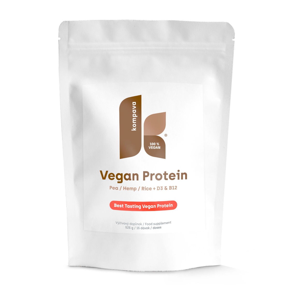 KOMPAVA Vegan Protein čokoláda-skořice 525 g KOMPAVA