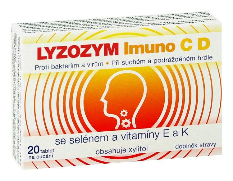 LYZOZYM Imuno C D se selénem a vitamíny E a K 20 cucacích tablet LYZOZYM
