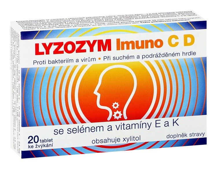 LYZOZYM Imuno C D se selénem a vitamíny E a K 20 žvýkacích tablet LYZOZYM