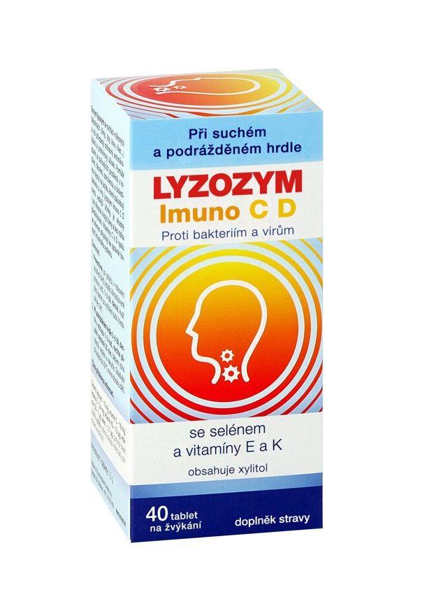 LYZOZYM Imuno C D se selénem a vitamíny E a K 40 žvýkacích tablet LYZOZYM