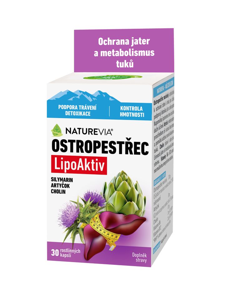 NatureVia Ostropestřec LipoAktiv 30 kapslí NatureVia