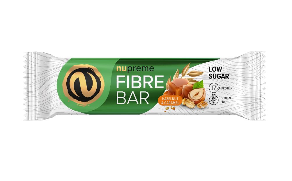 Nupreme Fibre Bar Ovesná tyčinka ořechy a karamel 40 g Nupreme