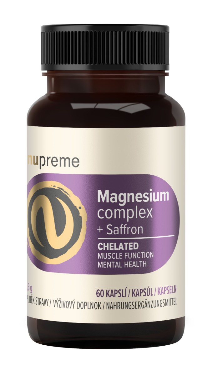 Nupreme Magnesium + šafrán chelát 60 kapslí Nupreme