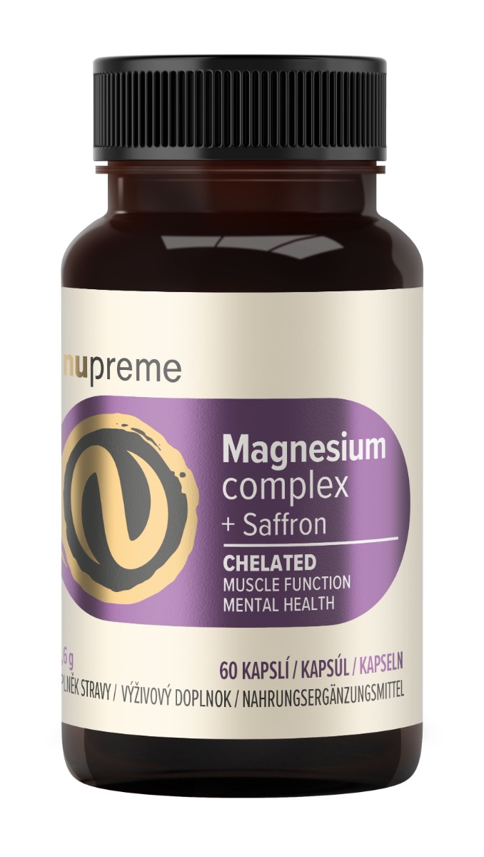 Nupreme Magnesium + šafrán chelát 60 kapslí Nupreme