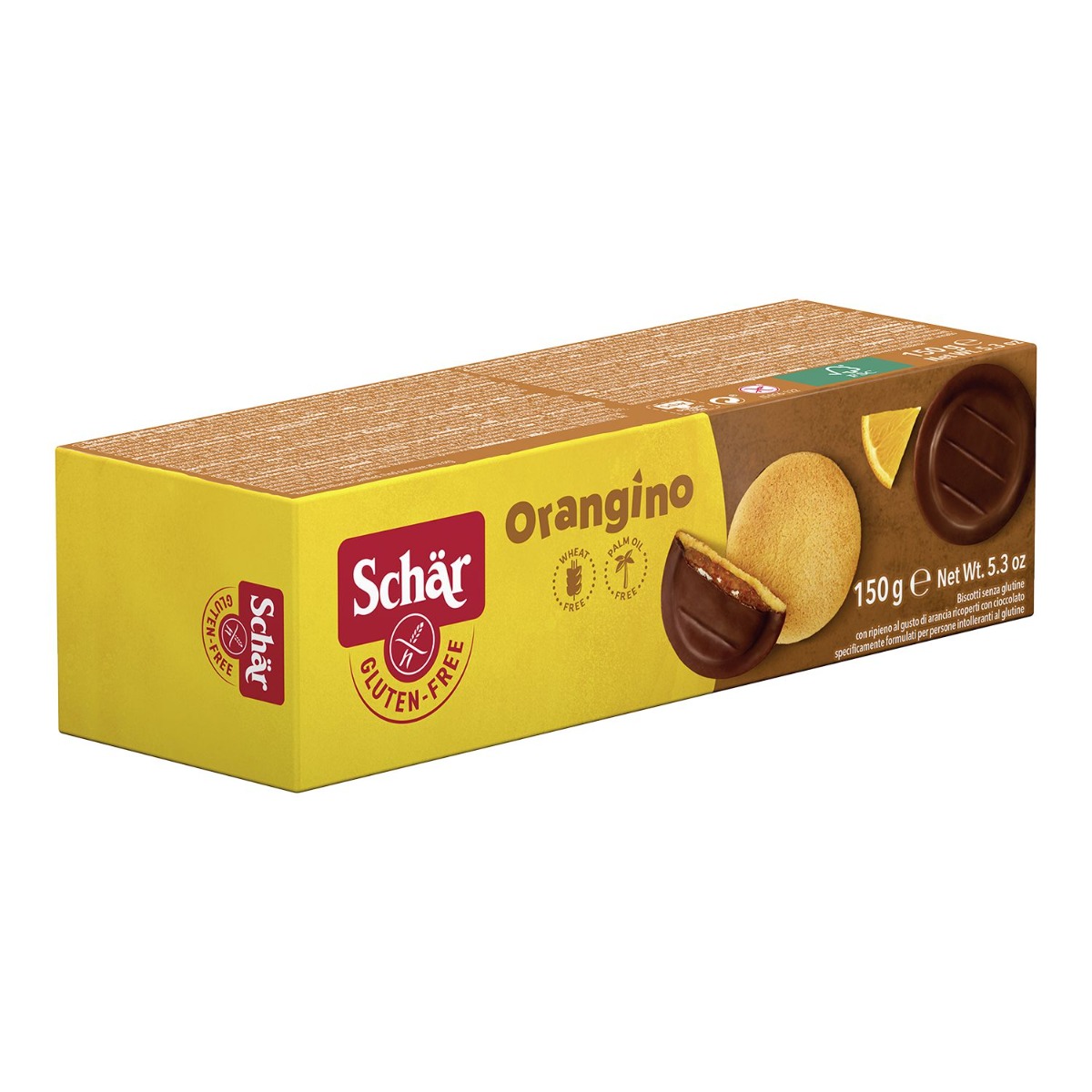SCHÄR Orangino polomáčené piškoty s pomerančovým želé bez lepku 150 g SCHÄR