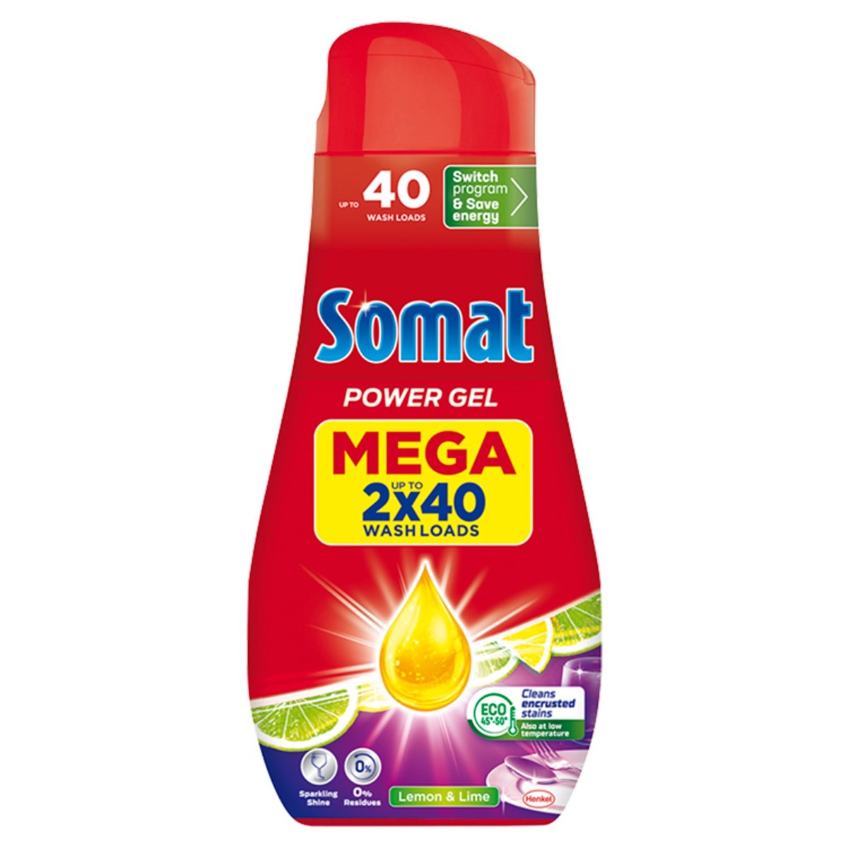 Somat Gel do myčky All in 1 Lemon & Lime 2x720 ml 80 dávek Somat