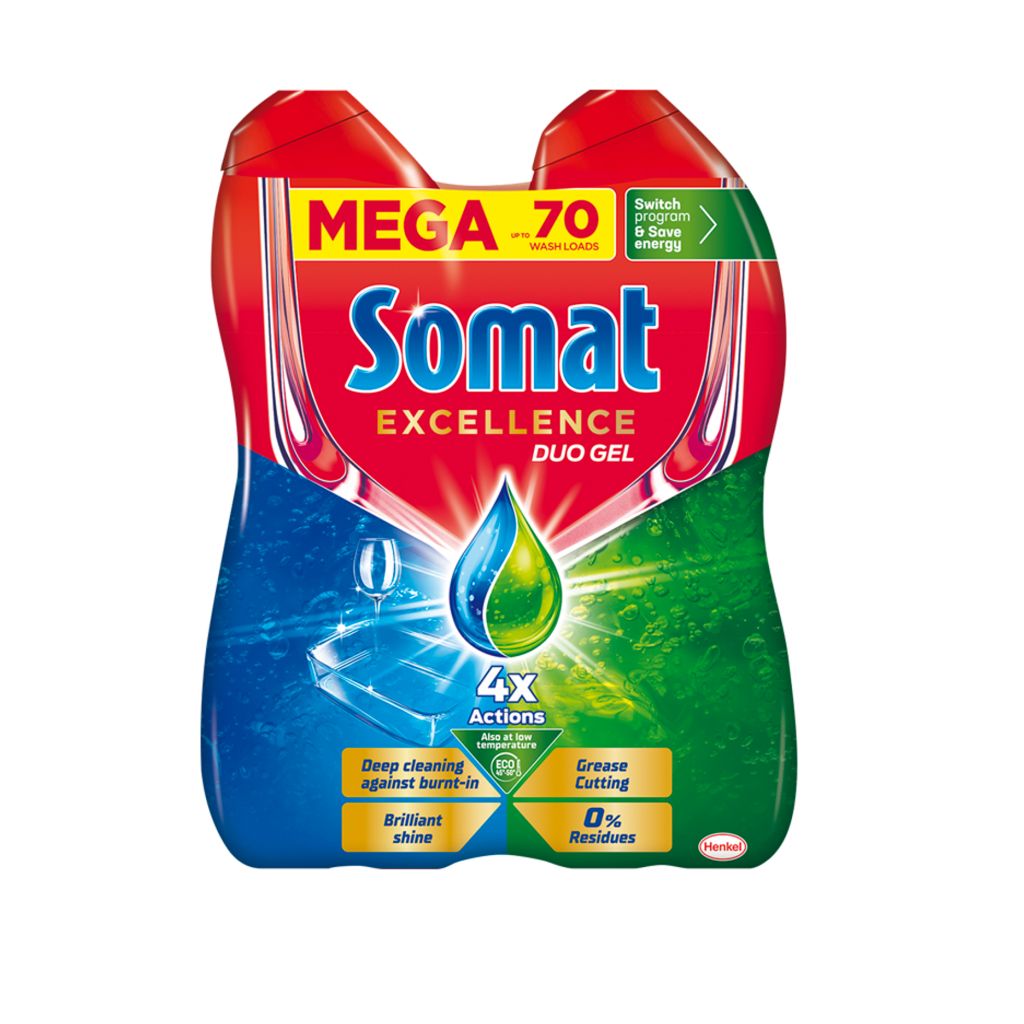 Somat Gel do myčky Excellence Anti Grease 2x630 ml 70 dávek Somat