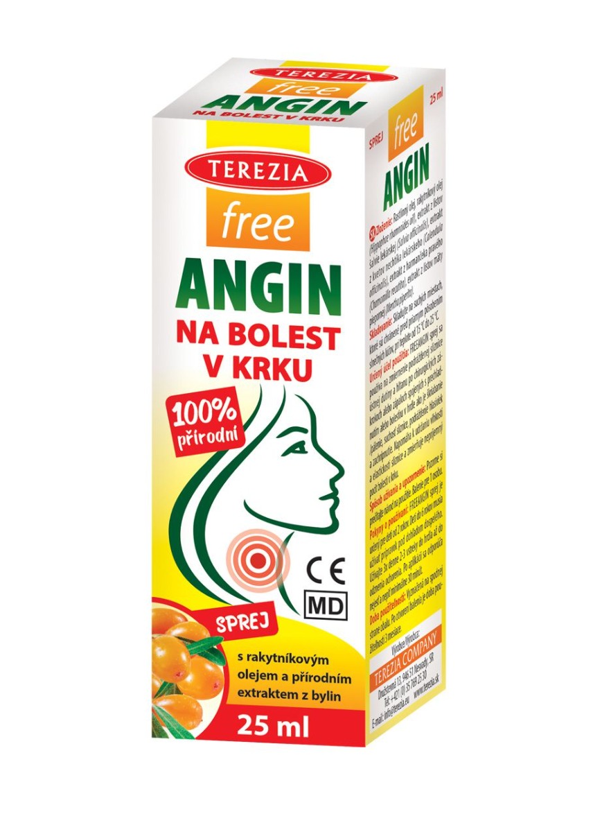 Terezia freeANGIN sprej na bolest v krku 25 ml Terezia