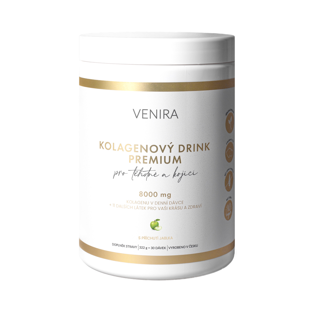 Venira Premium kolagenový drink pro těhotné a kojící maminky 322 g jablko Venira