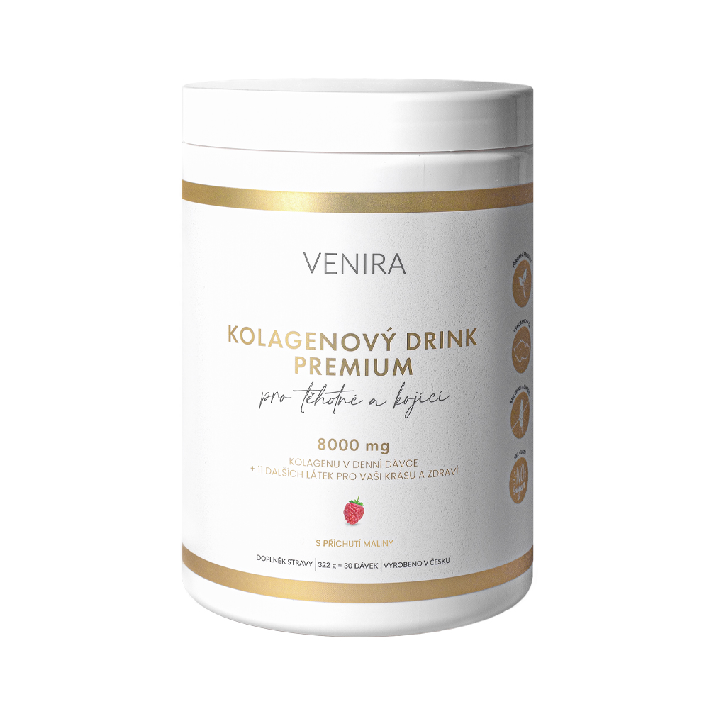 Venira Premium kolagenový drink pro těhotné a kojící maminky 322 g malina Venira