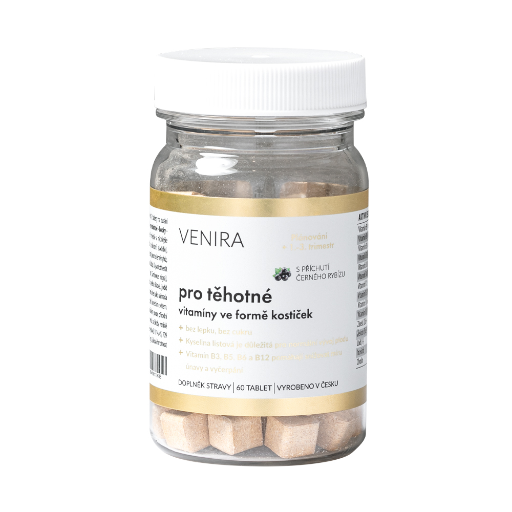 Venira Vitamíny pro těhotné 60 tablet černý rybíz Venira