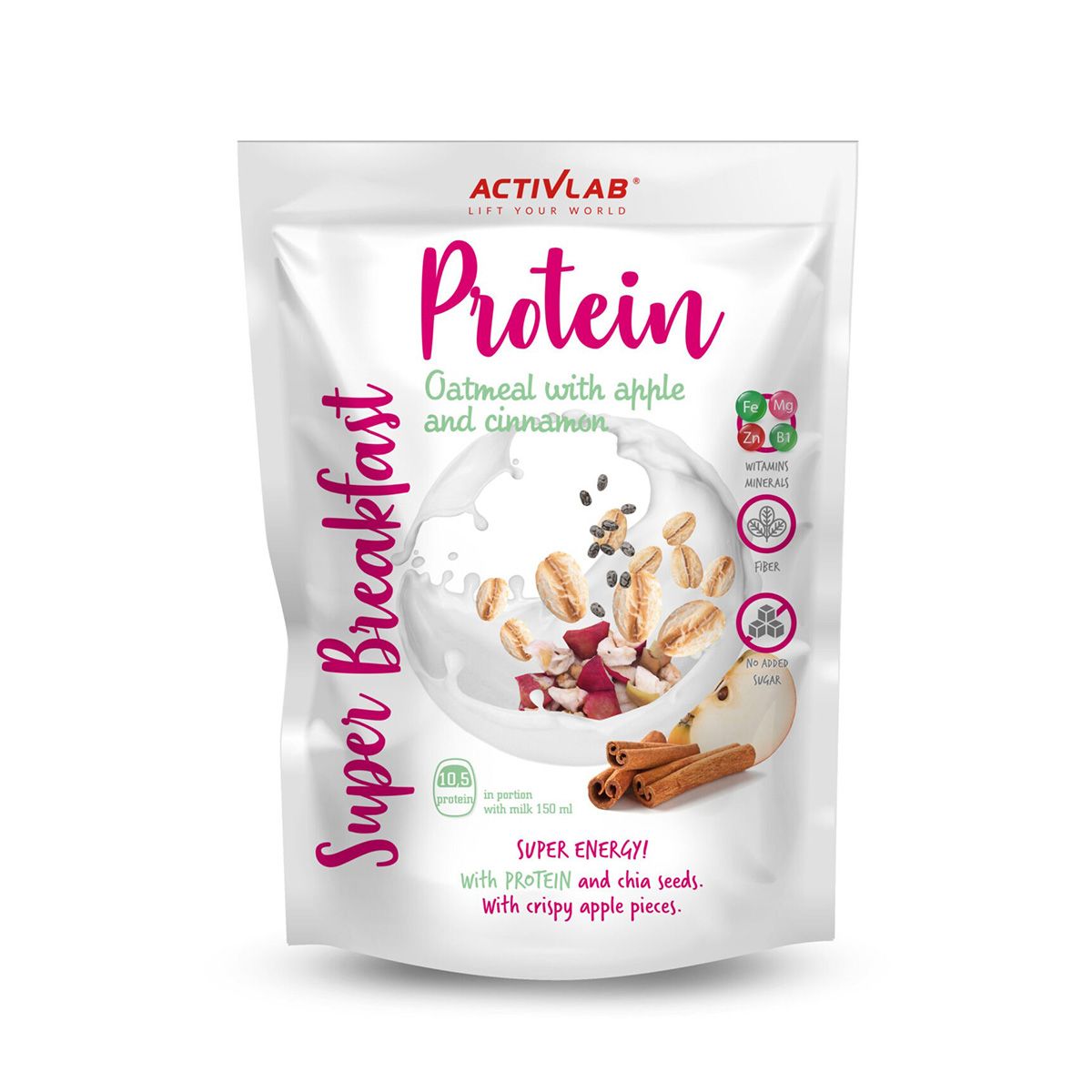 Activlab Super Protein Breakfast ovesná kaše s jablky a skořicí 300 g Activlab