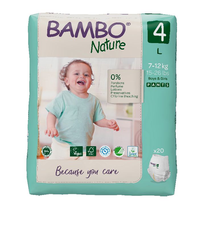 Bambo Nature Pants 4 7-12 kg tréninkové kalhotky 20 ks Bambo Nature