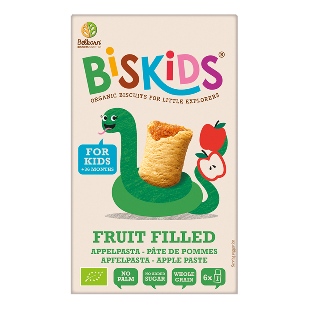 Biskids BIO měkké dětské sušenky s jablečným pyré 150 g Biskids
