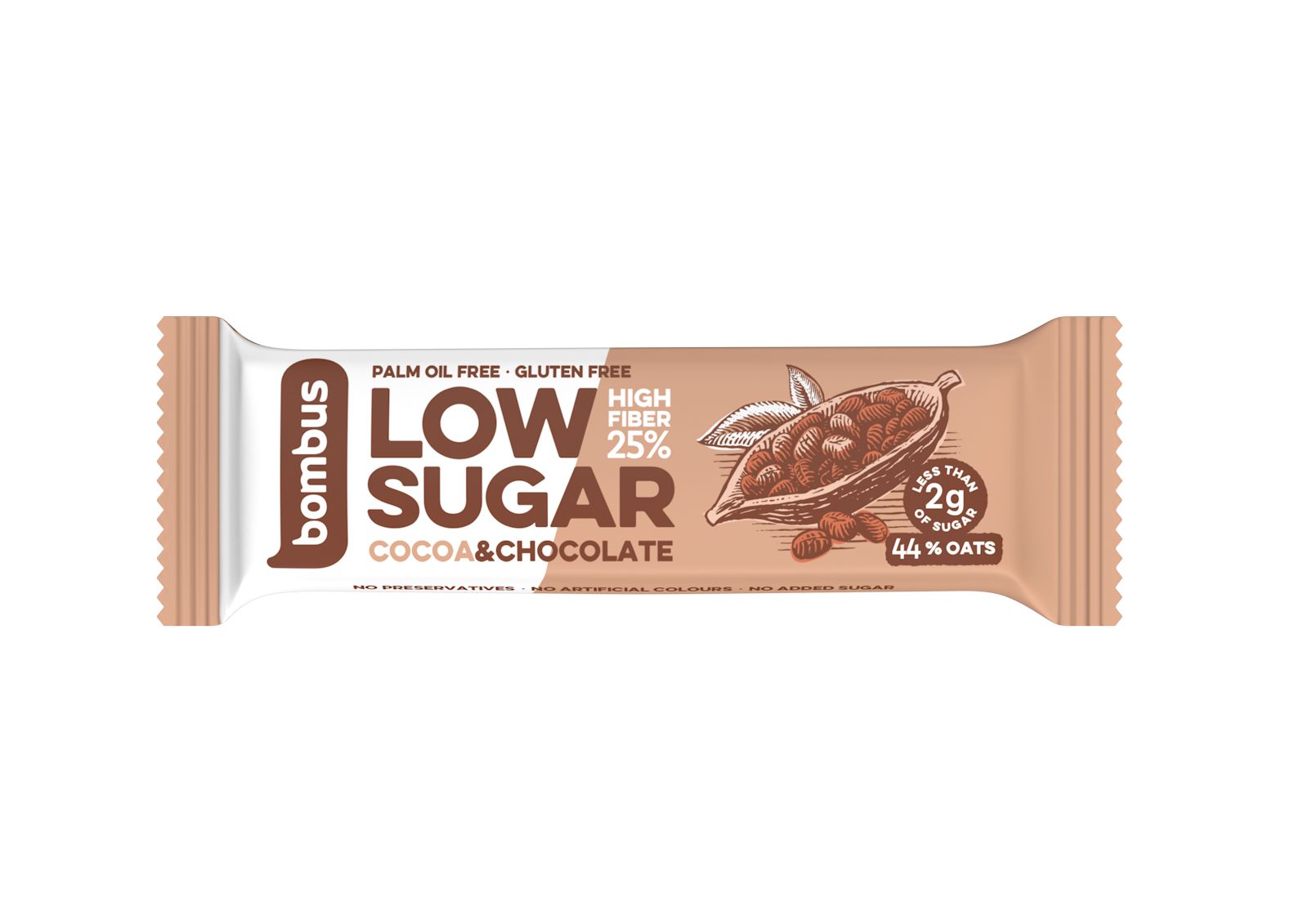 Bombus Low Sugar Cocoa & chocolate tyčinka 40 g Bombus